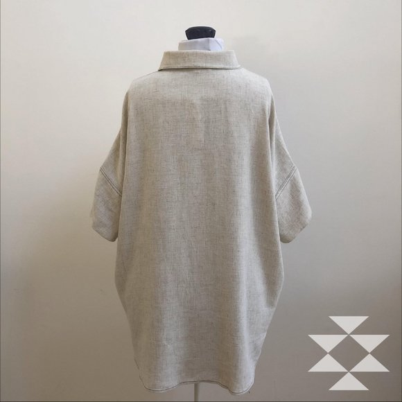 Linen Look Blouse Top Loose Fit Short Sleeve NWT - Picture 7 of 9